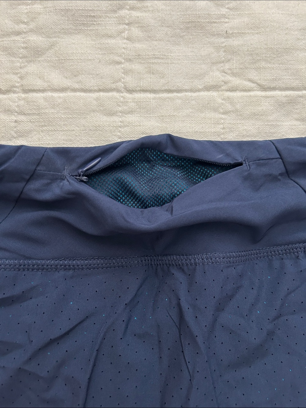 Asics Deep Navy Athletic Skort with Teal Logo - Picture 7 of 8
